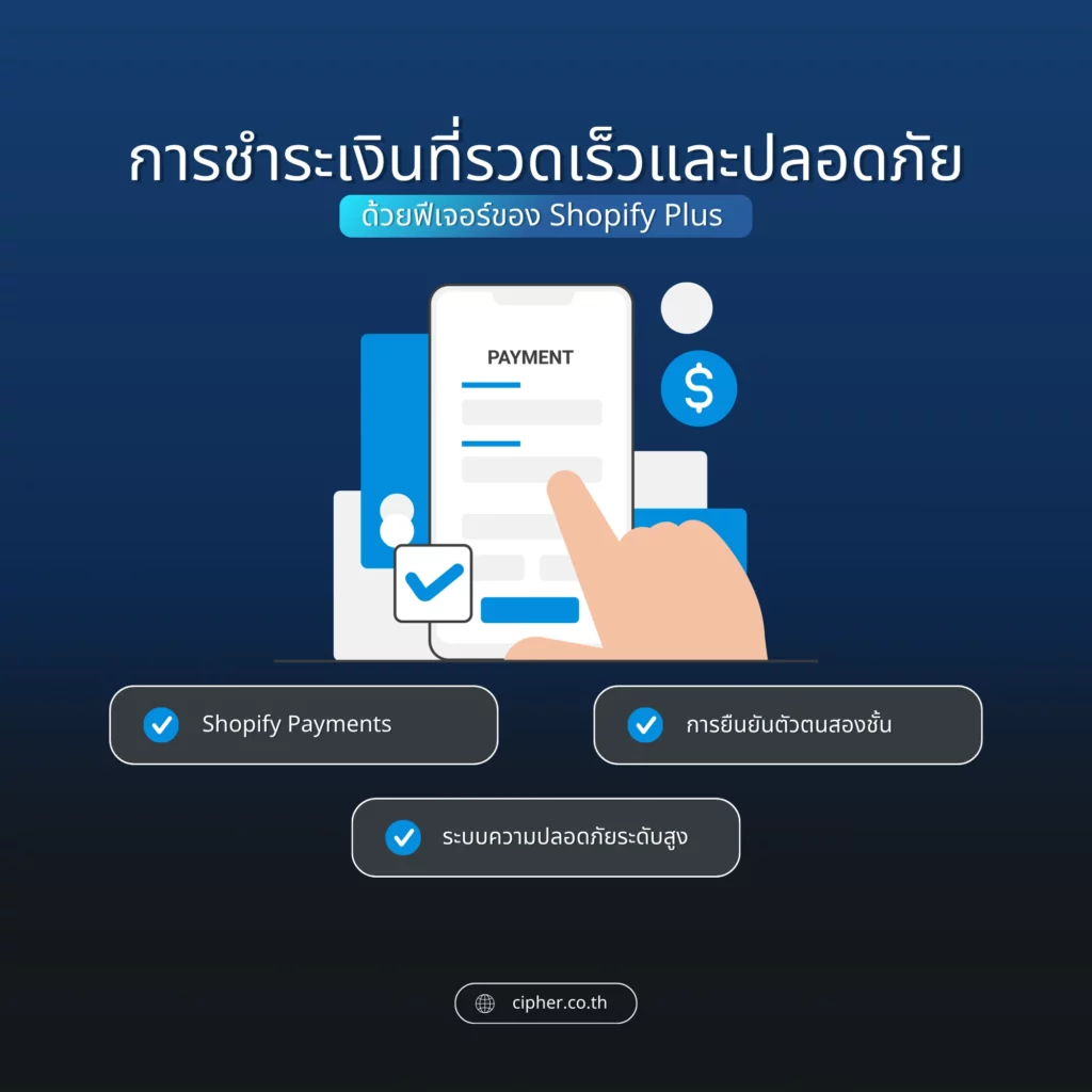 ฟีเจอร์การชำระเงินของ Shopify Plus