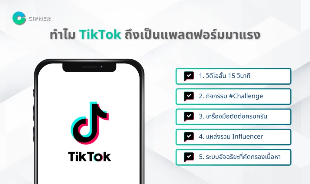 TikTok Thailand - เหตุผลที่แพลตฟอร์ม TikTok มาแรง