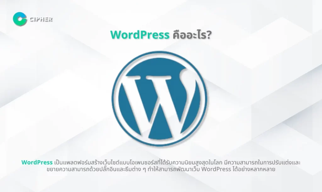 รับทำเว็บ WordPress - WordPress คืออะไร
