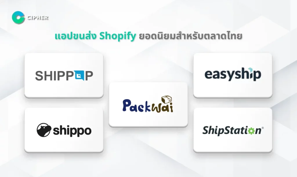 เปรียบเทียบแอปขนส่ง Shopify
