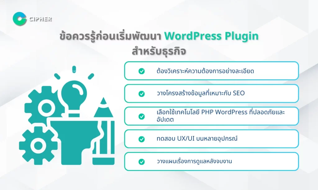การพัฒนา WordPress Plugin สำหรับธุรกิจเฉพาะทาง - ข้อควรรู้ก่อนเริ่มพัฒนา WordPress Plugin สำหรับธุรกิจ