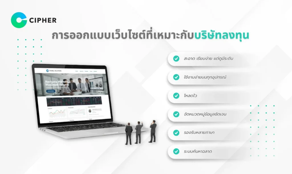 รับทำเว็บบริษัทลงทุนการเงิน
