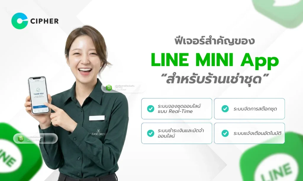 Line Mini LINE MINI App สำหรับร้านเช่าชุด: ระบบจองชุดออนไลน์ครบวงจร