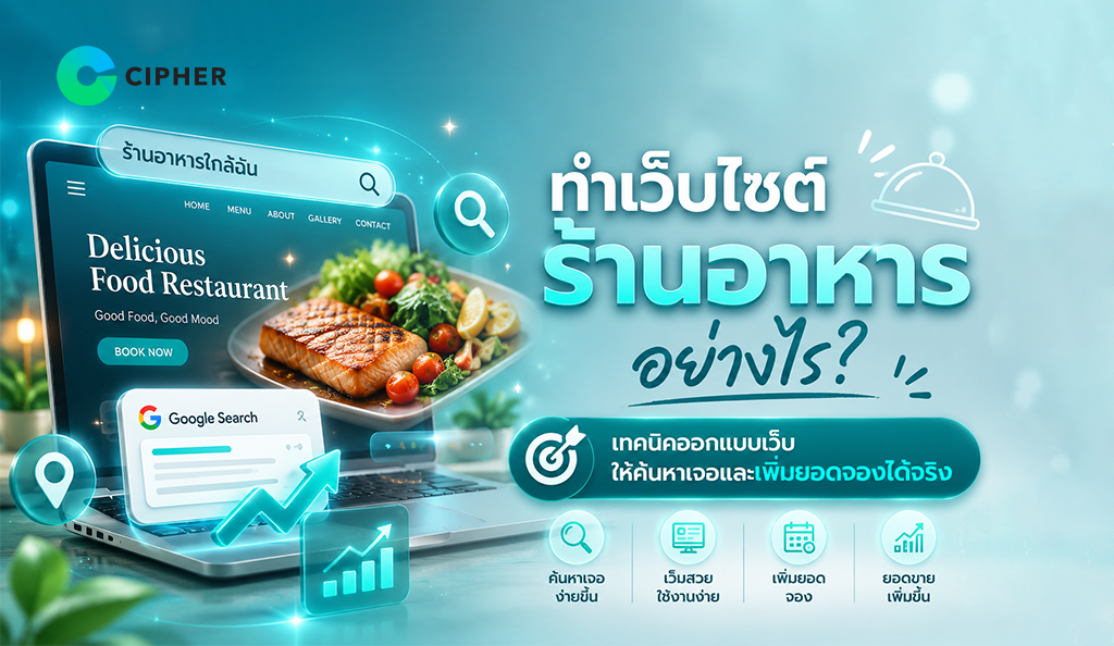 ภาพหน้าปกทำเว็บไซต์ร้านอาหารอย่างไรให้ลูกค้าค้นหาเจอบน Google พร้อมเทคนิคออกแบบเว็บร้านอาหาร