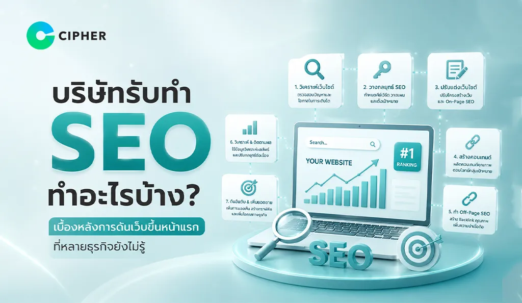 บริษัทรับทำ SEO ทำอะไรบ้าง? เจาะลึกขั้นตอนการดันเว็บไซต์ติดหน้าแรก Google พร้อมวิธีเลือก SEO Agency ให้เหมาะกับธุรกิจ