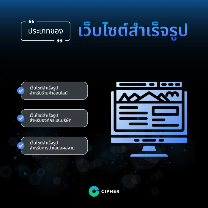ประเภทและรูปแบบของเว็บไซต์สำเร็จรูป